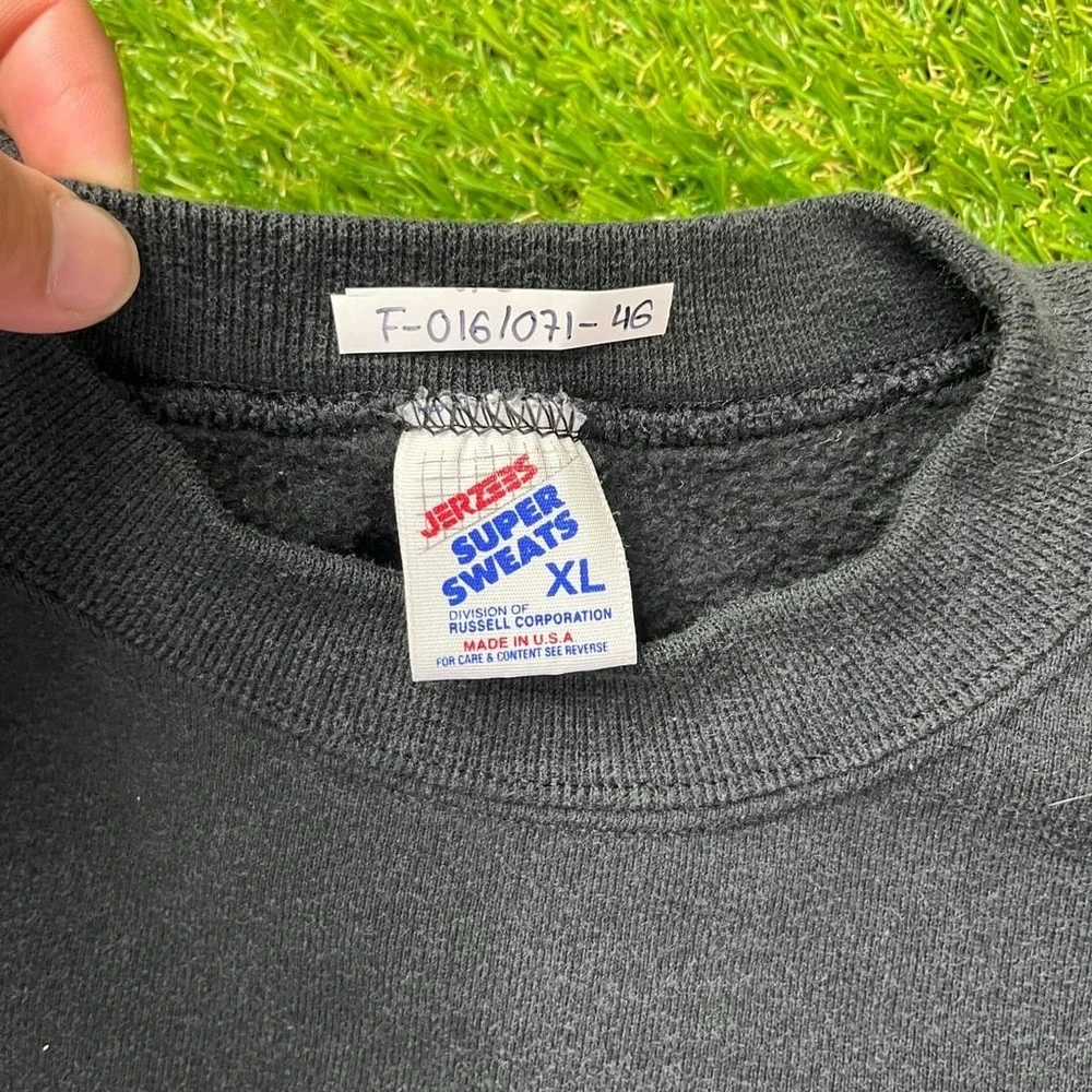 Jerzees Super Sweats XL Black Crewneck Family‎ Consumer Sciences USA VTG